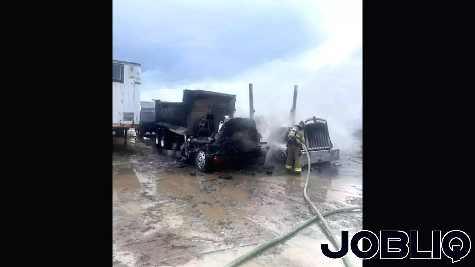 Blaze Claims Two Semi-Trucks at Pocatello Construction Site
