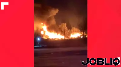 Fire Erupts at Dan's Excavating Services Inc. Near Grant High School